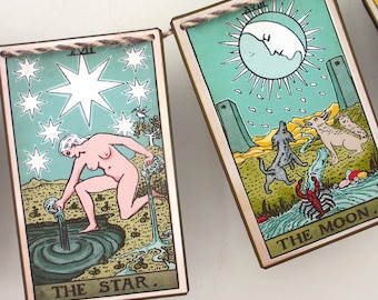Rider Waite Tarot Card 2 (11-21) Garland – Major Arcana, Divination Decor, Tarot banner, Altar, fortune telling, wiccan