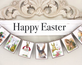Happy Easter Garland--Easter Decoration, Easter gift,Easter mantel, Easter banner, Spring wall decor,  Easter bunny, Easter gift