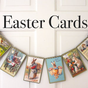 EASTER CARDS  Garland--Easter decor, Easter garland, Easter Bunnies, Easter mantel. Spring decor, Easter gift, Easter Hostess gift, Dorm