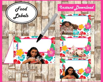 Moana Water Bottle Label printable Moana party Water Bottle | Etsy