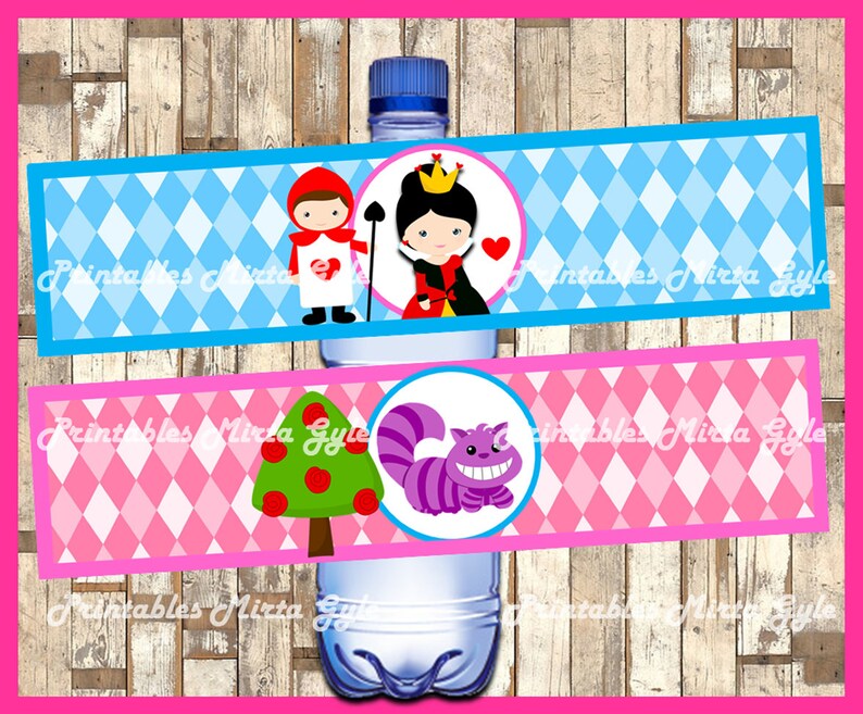 Alice in Wonderland Water Bottle Label printable Alice in Etsy