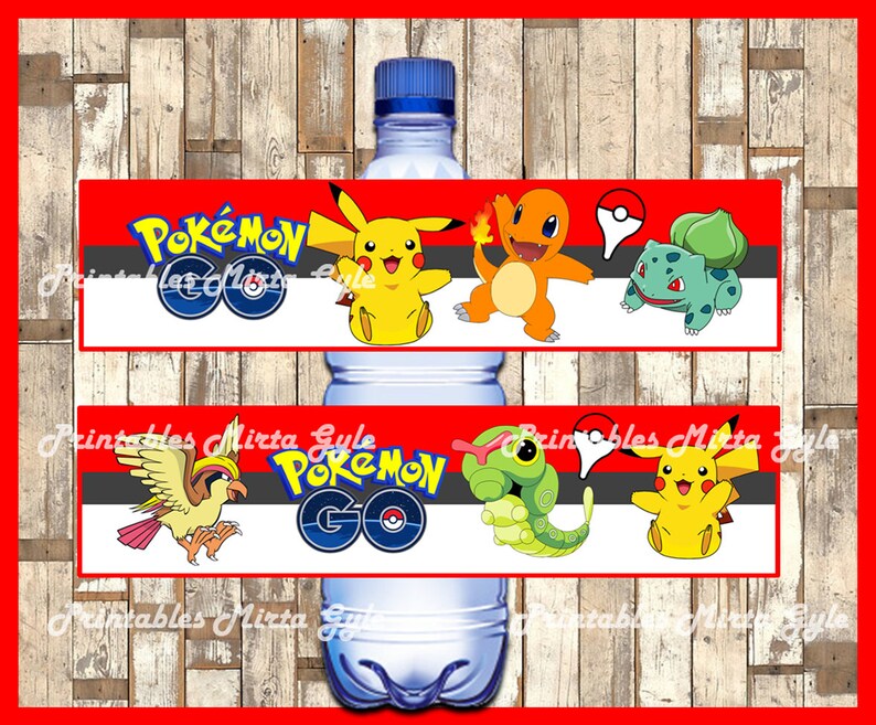 Pokemon Water Bottle Label printable Pokemon party Water | Etsy