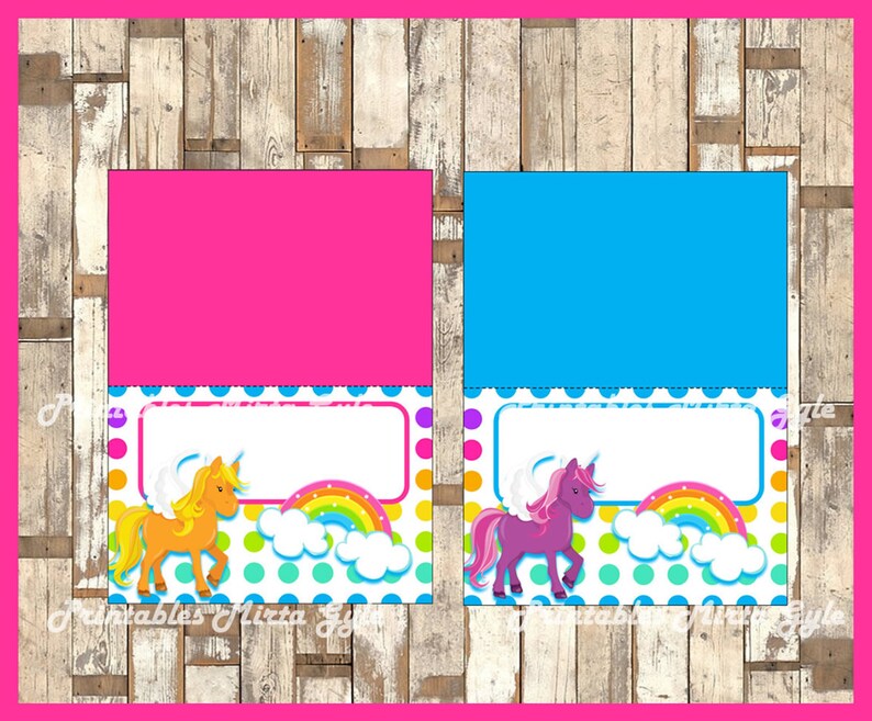 unicorn food labels printable unicorns party food tent