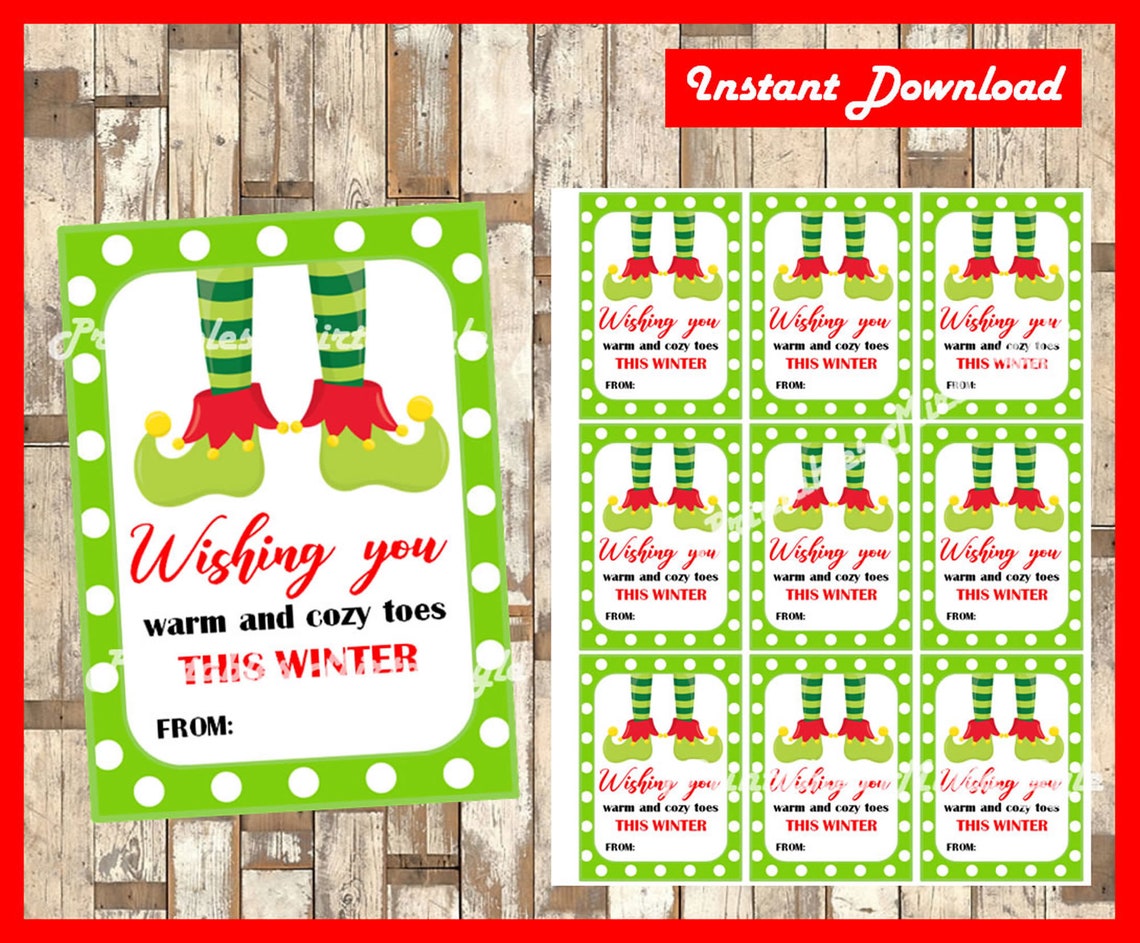 Christmas Sock Gift Tag Christmas Socks Tag Socks Tag | Etsy