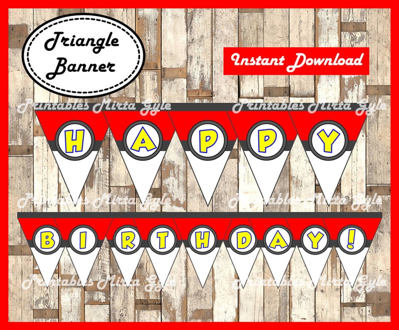 Pokemon Banner printable Pokemon party Banner Pokemon | Etsy
