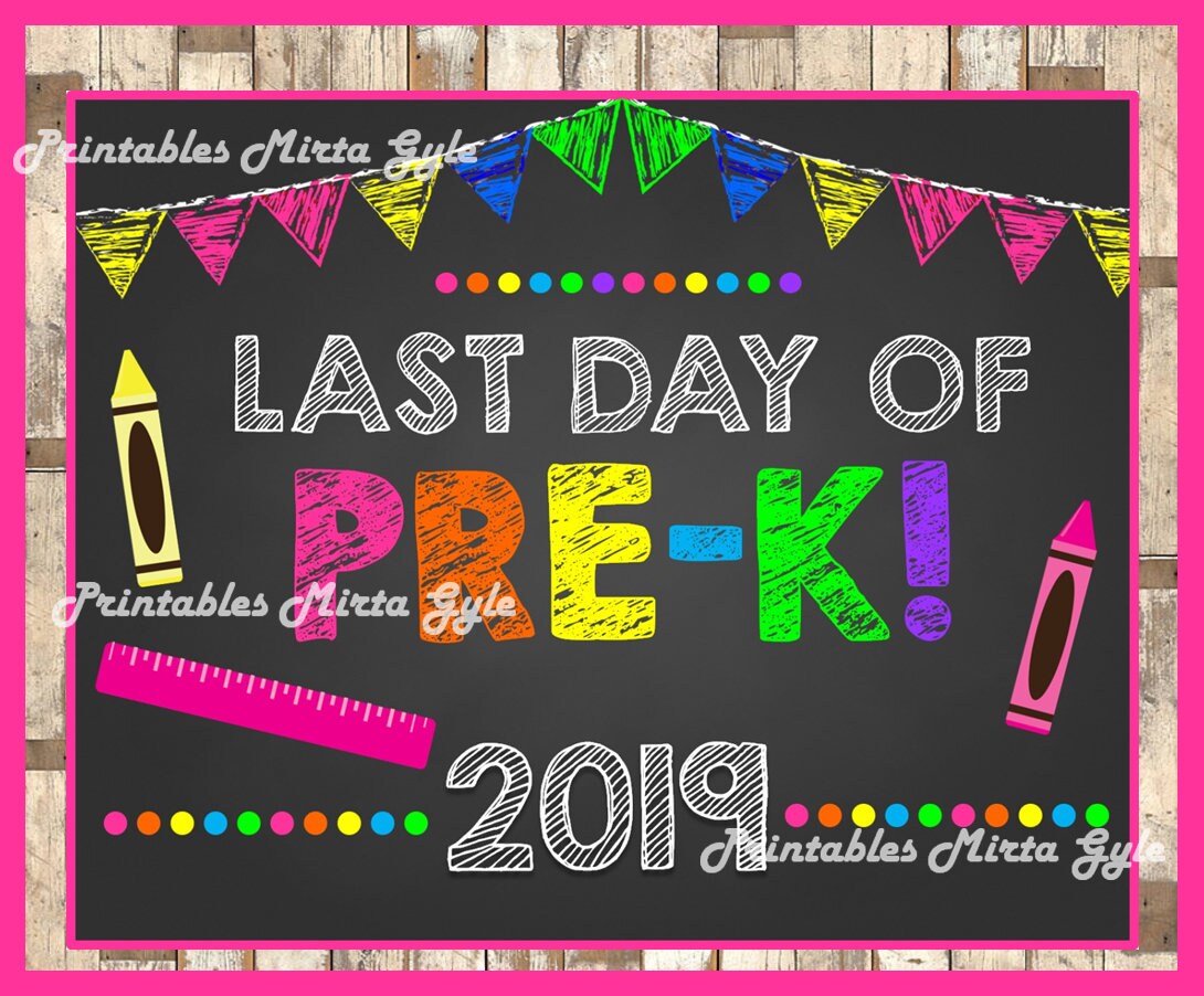 Last day of pre k sign last day of school sign pre k sign etsy