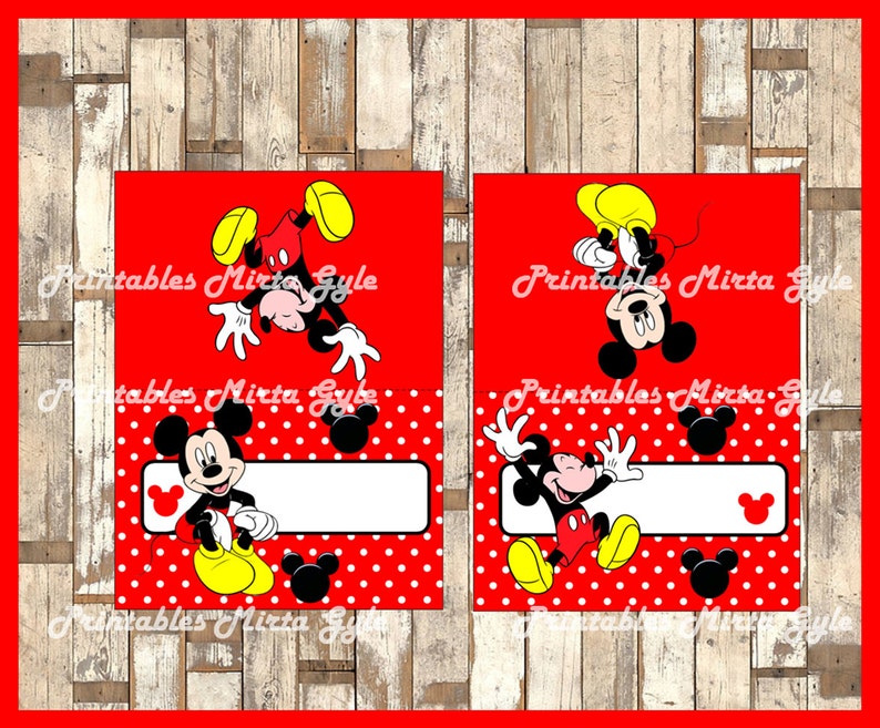 mickey mouse food labels printable mickey party food tent etsy