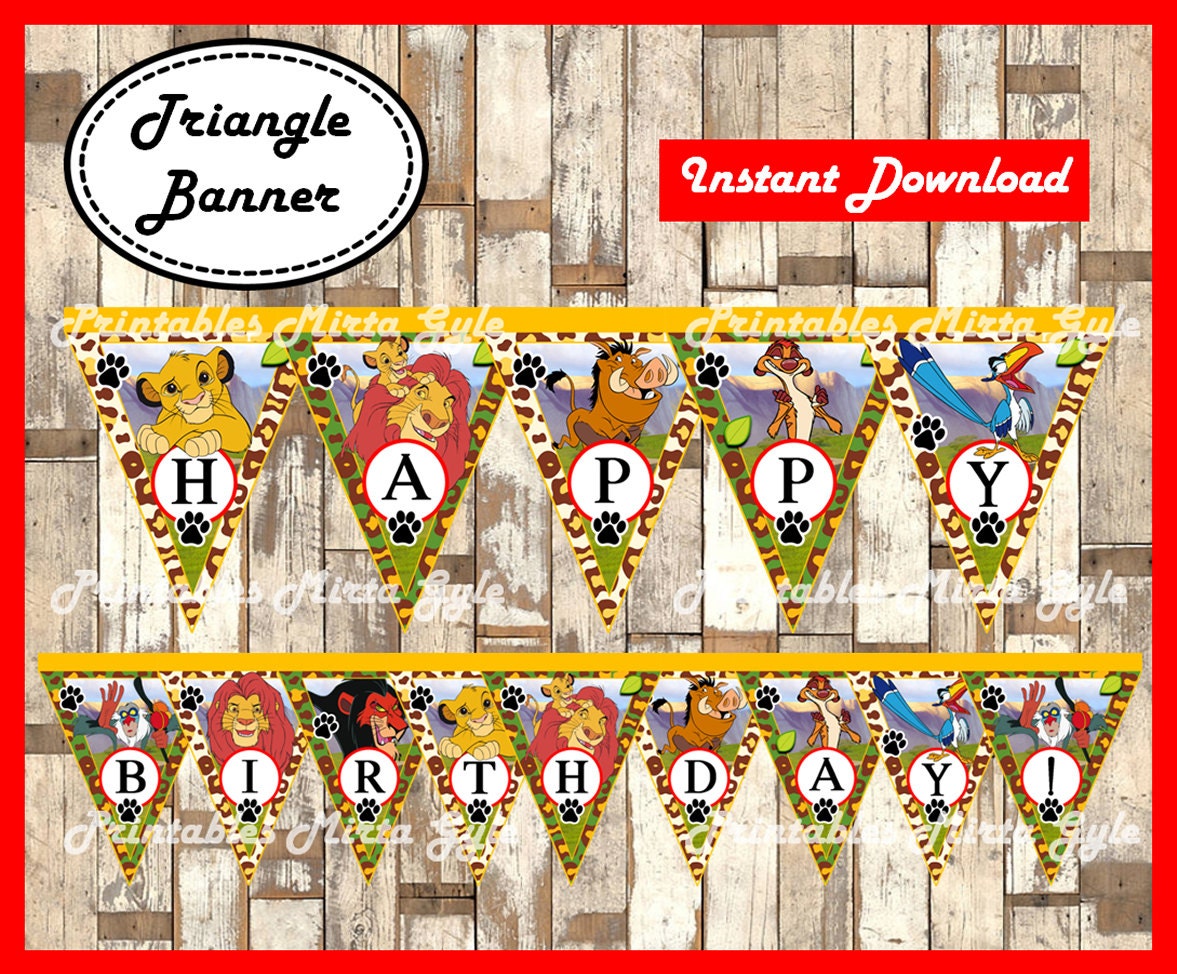 The Lion King Banner printable The Lion King party Banner | Etsy