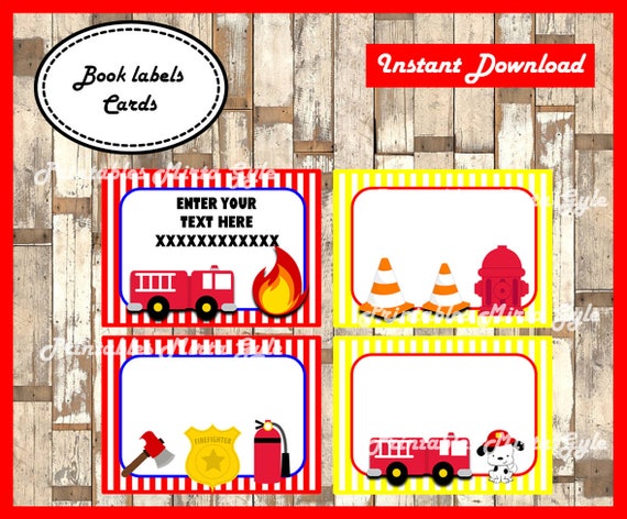 Fireman School Label Name Label Name Sticker Back To Etsy