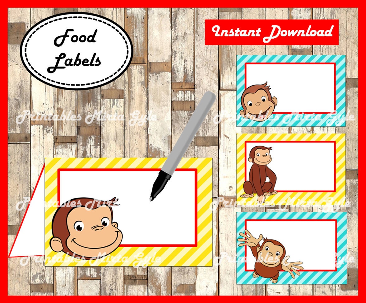 Curious Food labels printable Curious party Etsy