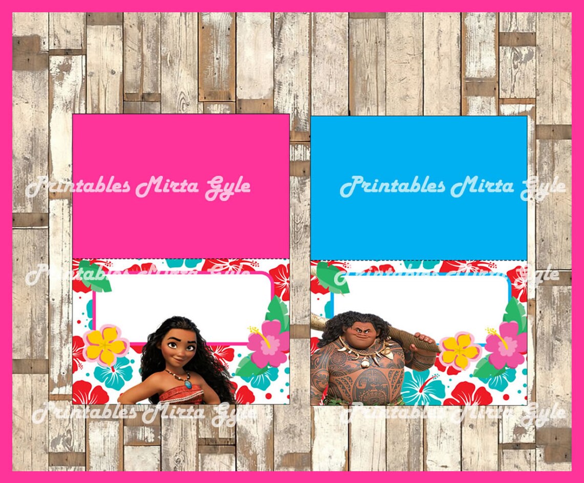 Moana Food labels printable Moana party food tent cards | Etsy