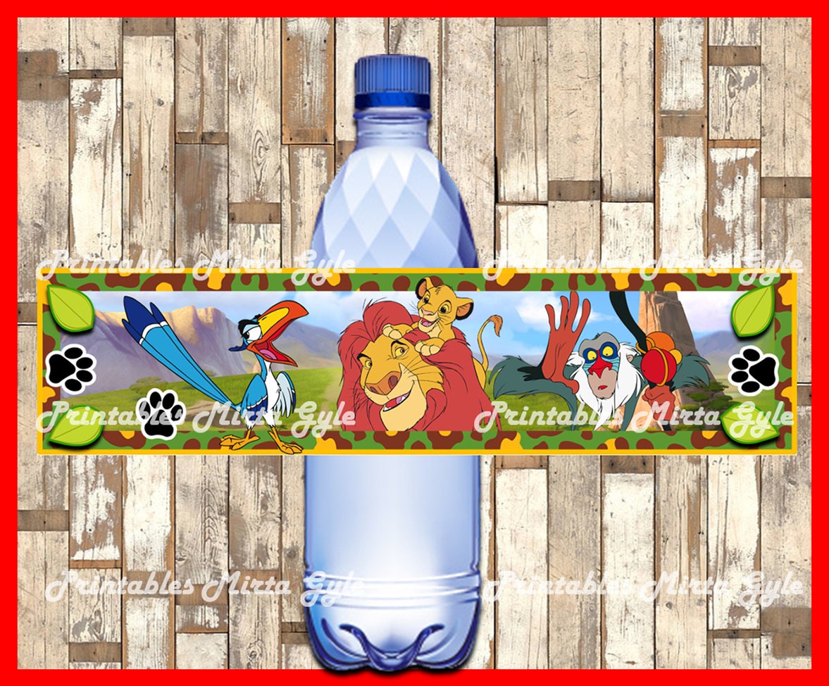 The Lion King Water Bottle Label printable The Lion King | Etsy