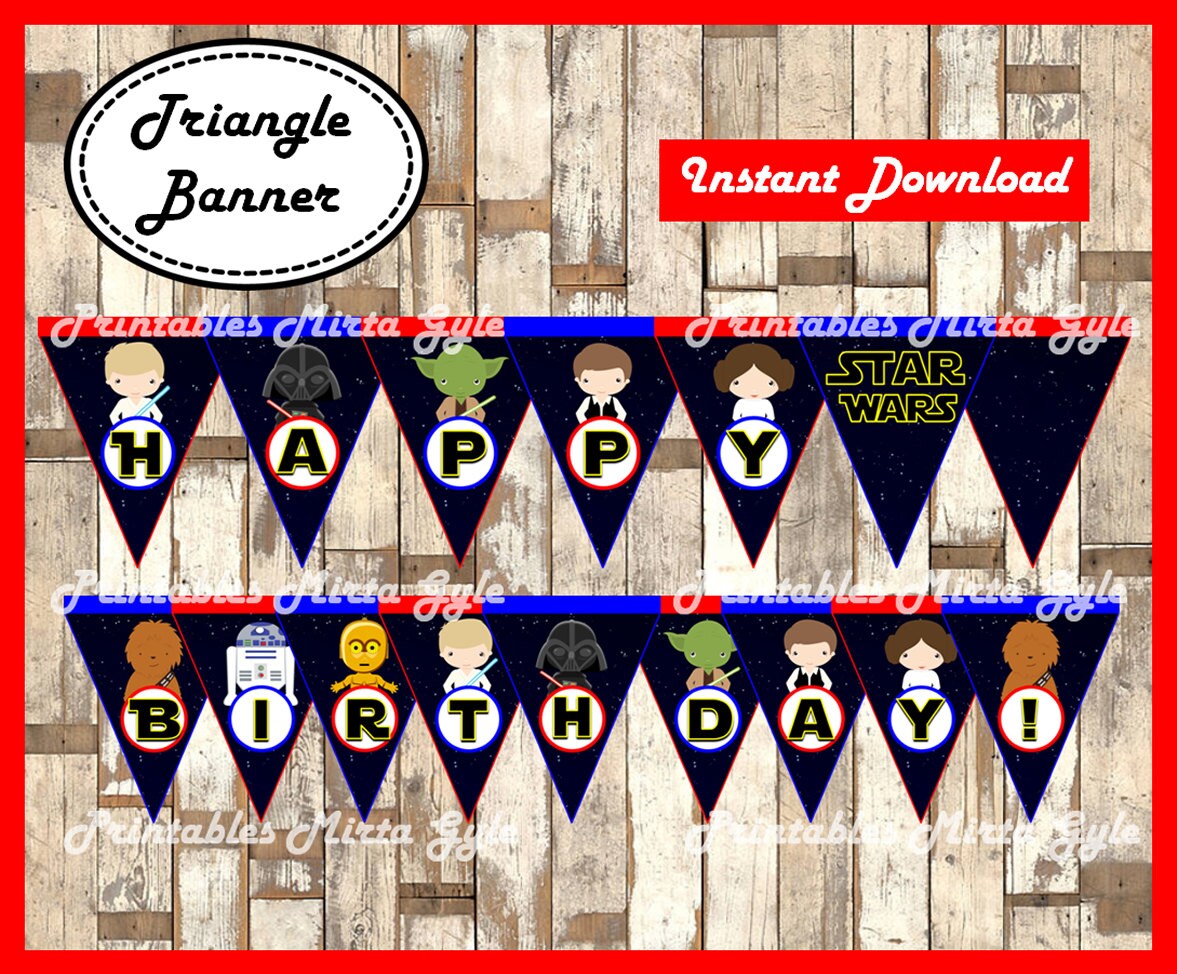 Star wars Banner printable Star wars party Banner Star wars | Etsy