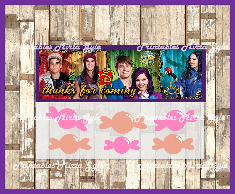 Descendants Bags Topper printable Descendants party Bags Etsy