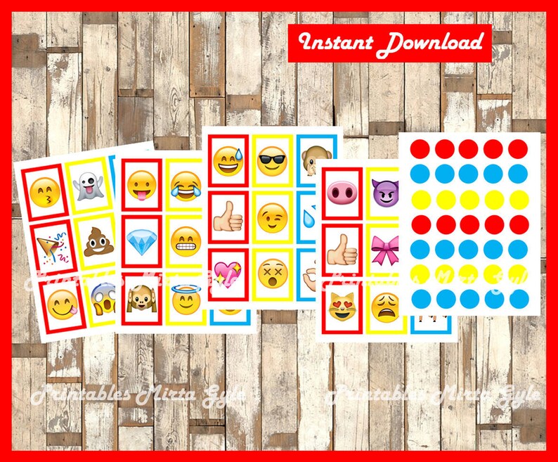 Emoji Bingo 30 Cards printable Emojis Bingo game Emoji | Etsy