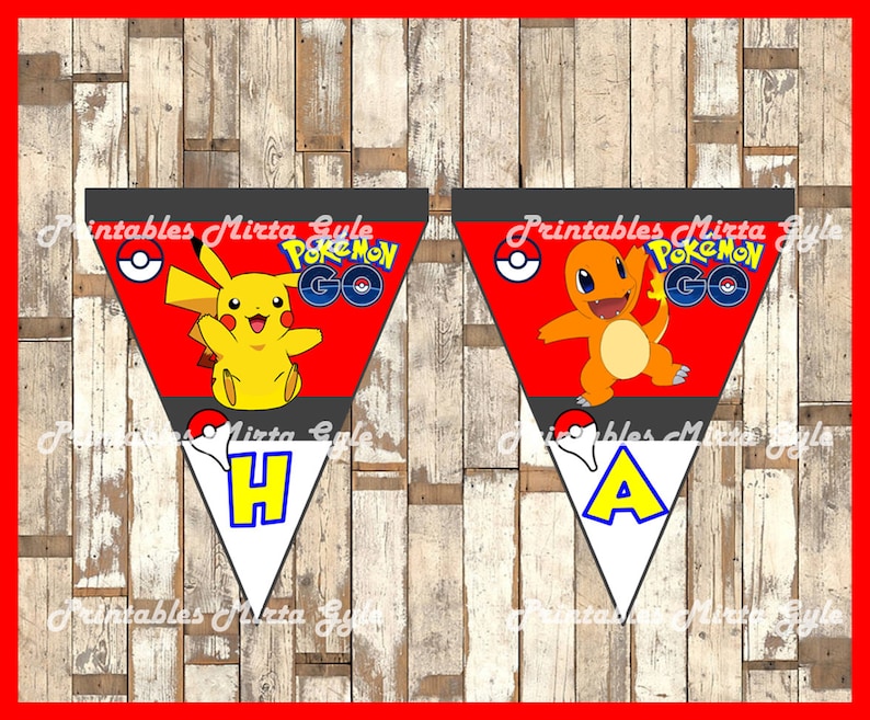 Pokemon Banner printable Pokemon party Banner Pokemon | Etsy