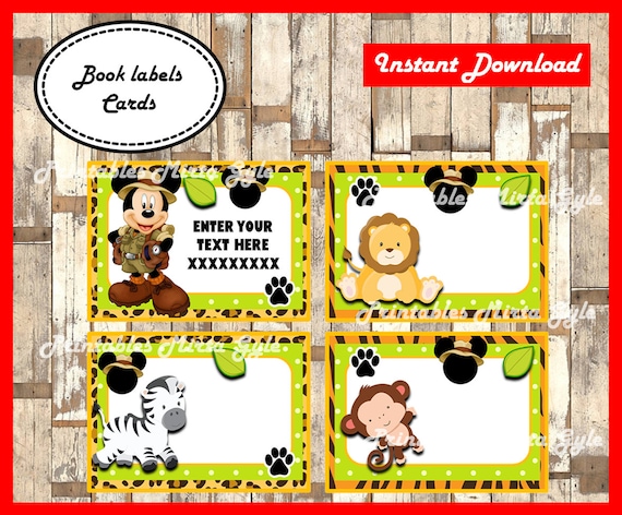 Mickey Mouse Jungle Safari School Label Name Label Name Etsy etsy