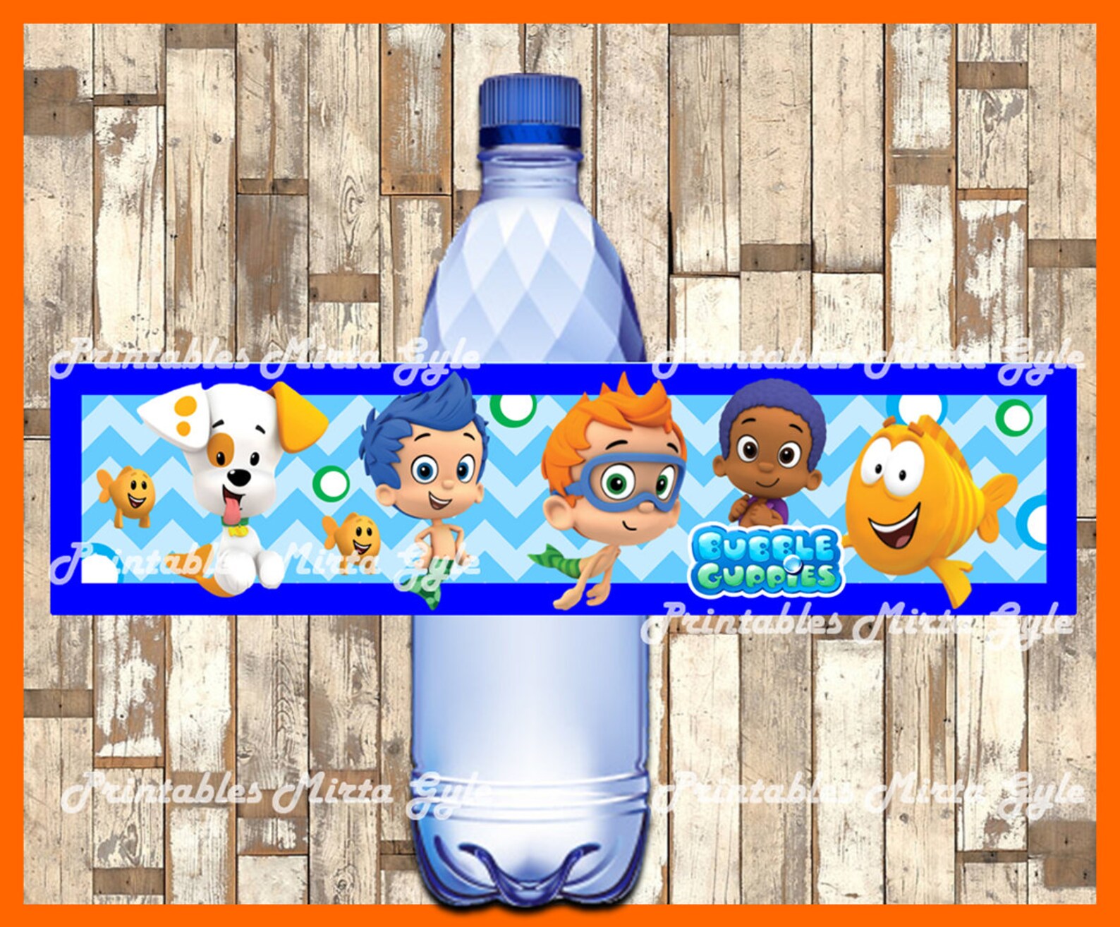 Bubble Guppies Water Bottle Label printable Bubble Guppies Etsy