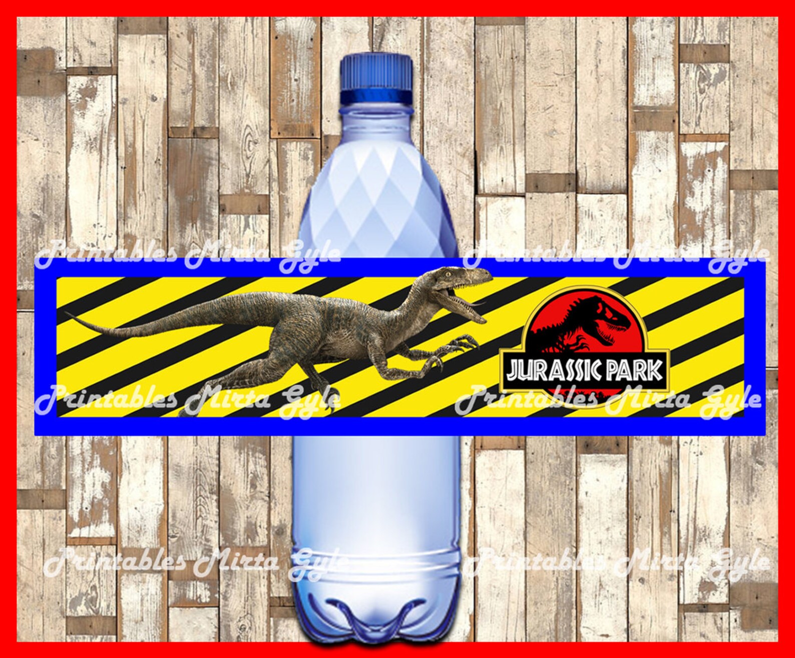 Jurassic Park Water Bottle Label printable Jurassic Park | Etsy
