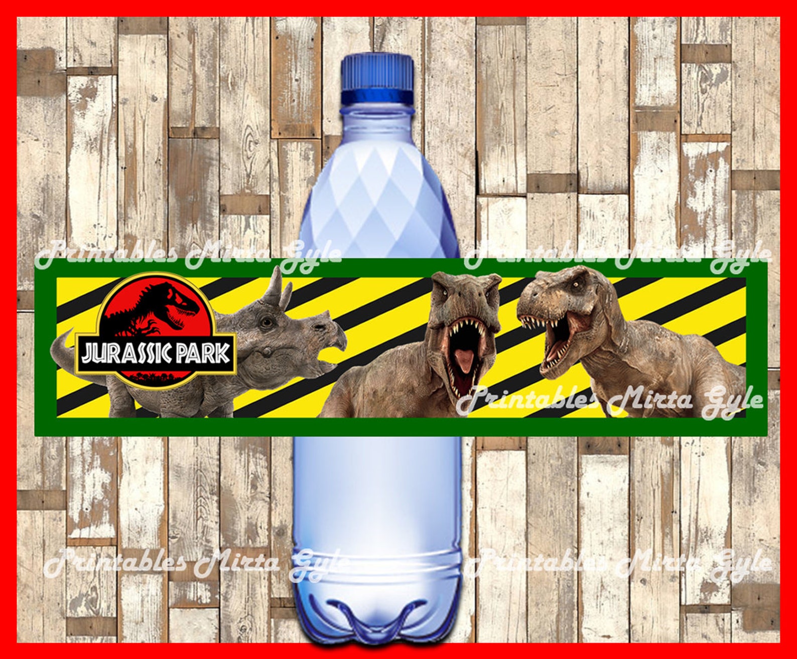 Jurassic Park Water Bottle Label printable Jurassic Park | Etsy