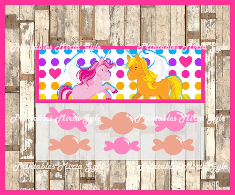 unicorn bags topper printable unicorns party bags topper etsy