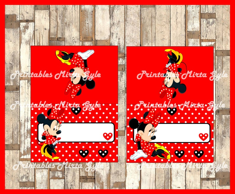 Minnie Mouse Food labels printable Minnie Mouse party food | Etsy
