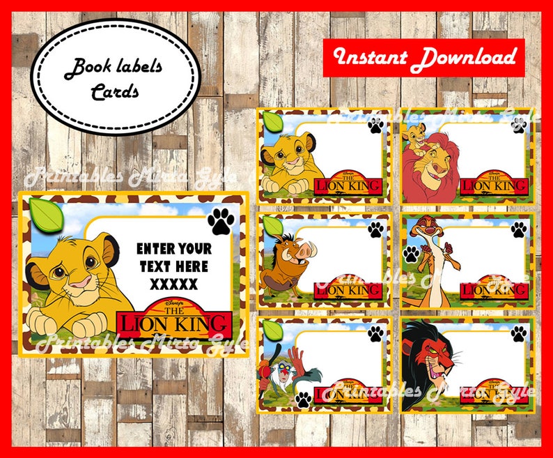 Free Printable Lion King Labels