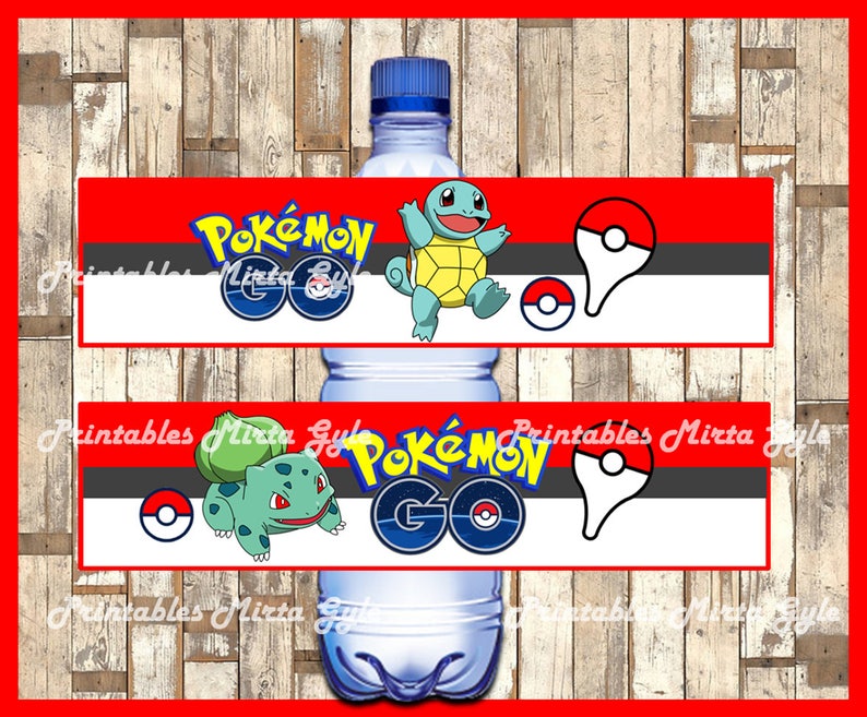 Pokemon Water Bottle Label printable Pokemon party Water | Etsy