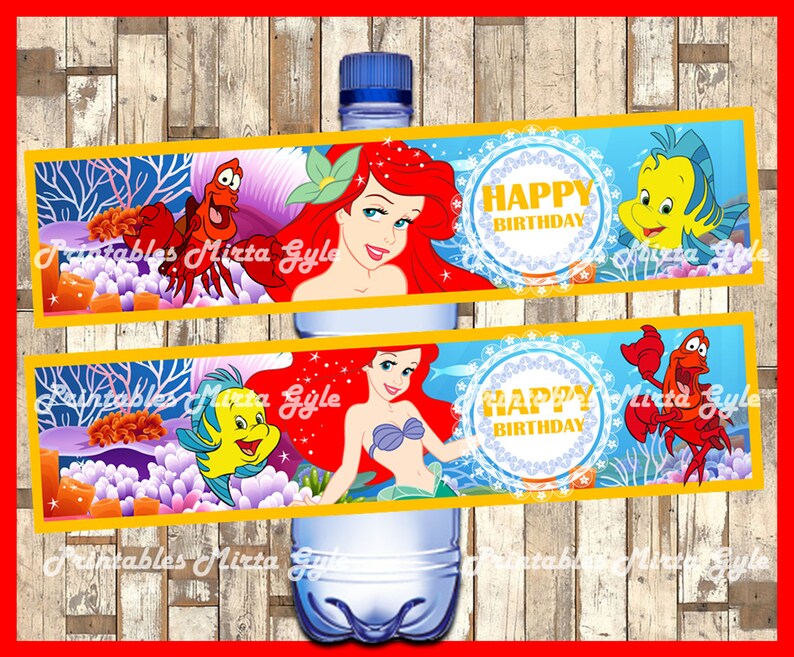 The Little Mermaid Water Bottle Label printable Little | Etsy