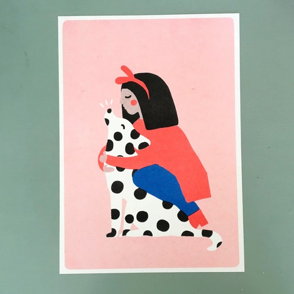 Some puppy dalmatian love' Riso graph print