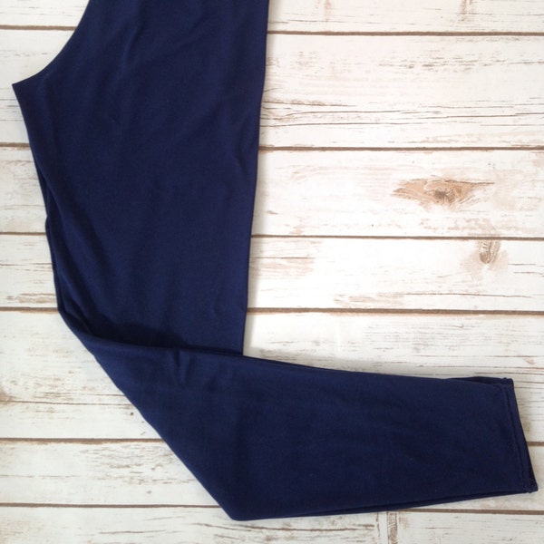 Brushed Poly Leggings, Navy Blue Solid, Solid Dark Blue Leggings, Women's Navy Blue Leggings, Navy Blue Leggings, Solid Leggings