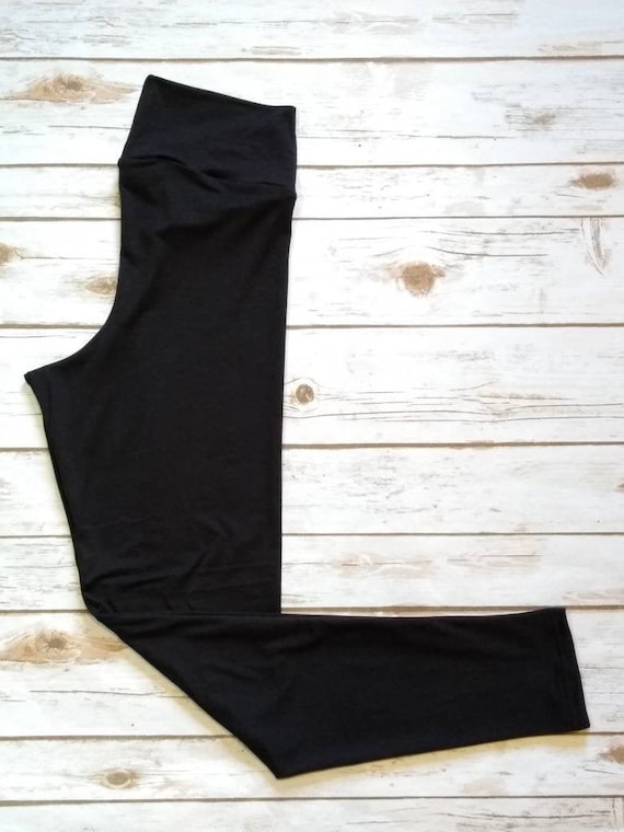 Brushed Poly Leggings, Black Solid Leggings, Black Leggings, Solid Leggings,  Solid Black Leggings 