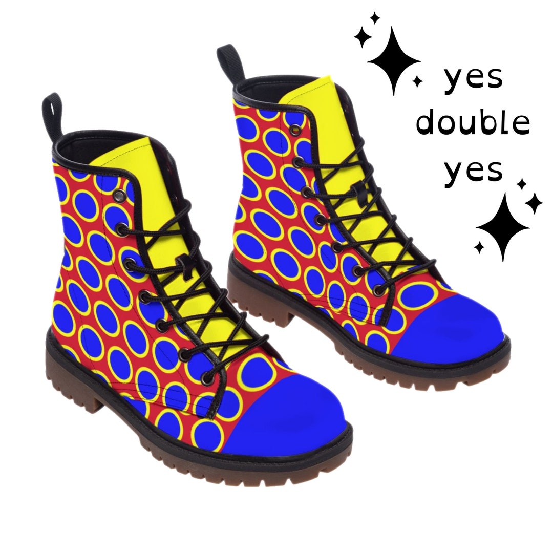 Clown Dot Stompers Kidcore Circuscore Primary Colors Happy Boots Red ...