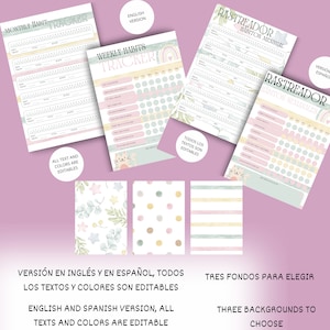 Monthly and weekly habit tracker sheet, editable template in Canva, habit planner, monthly and weekly task planner
