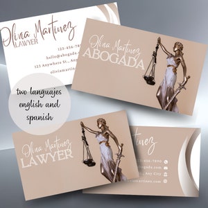 Lawyer Business Card Template/Justice Business Card/Elegant Business Card/Printable and Editable Business Card