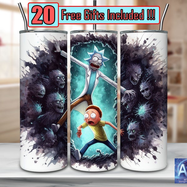 Cartoon Science Fiction Character Break Through 20oz Skinny Tumbler Sublimation Designs, Cartoon for Straight/Tapered Wrap Png, PNG Tumbler