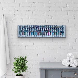 Radiant Women in Malawi Painting 36 x 9 - African Art, Home Decor, Abstract Art, Canvas Wall Hanging