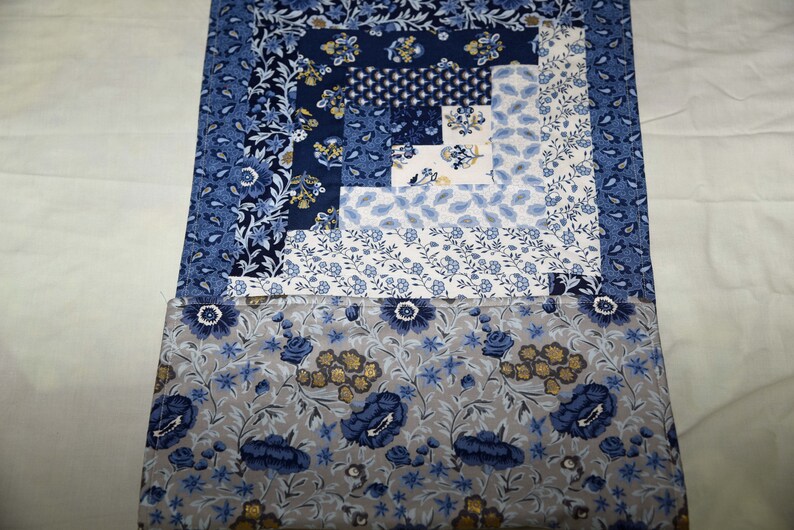 Vintage Table Runner. Blue Vintage All Cotton Fabrics. Country Etsy