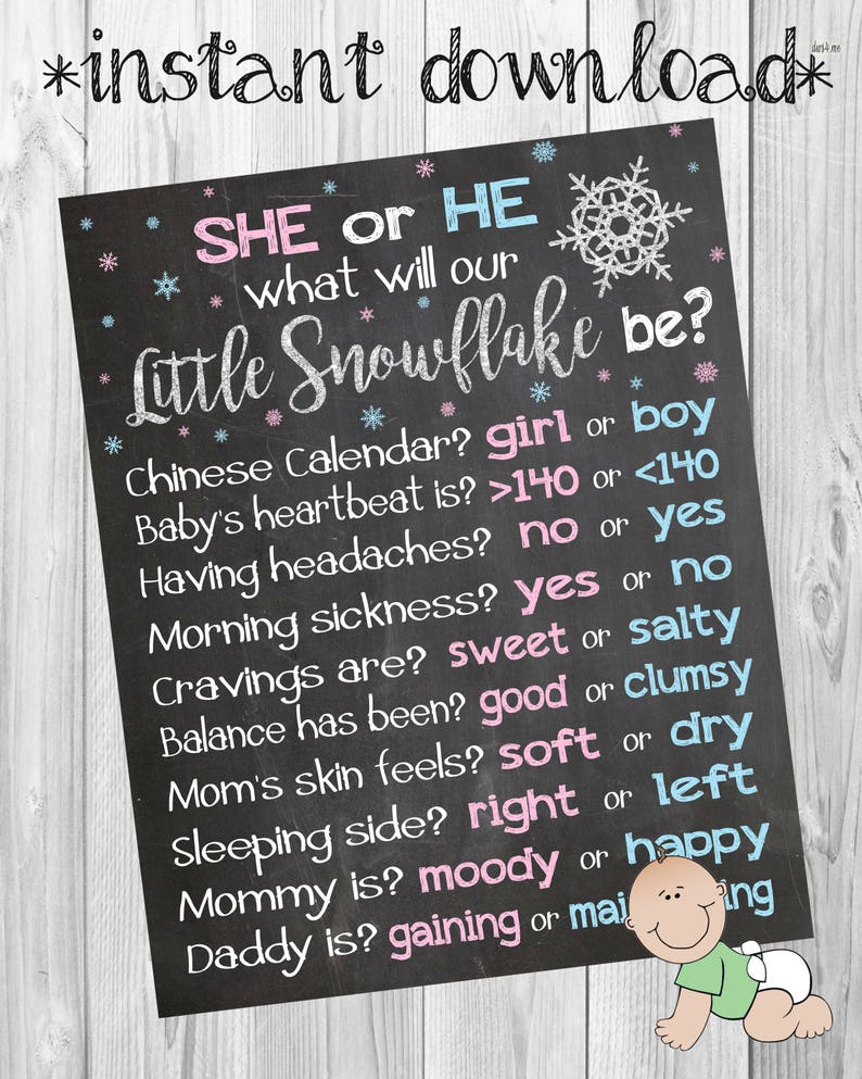 Gender reveal ideas winter gender reveal party winter baby | Etsy