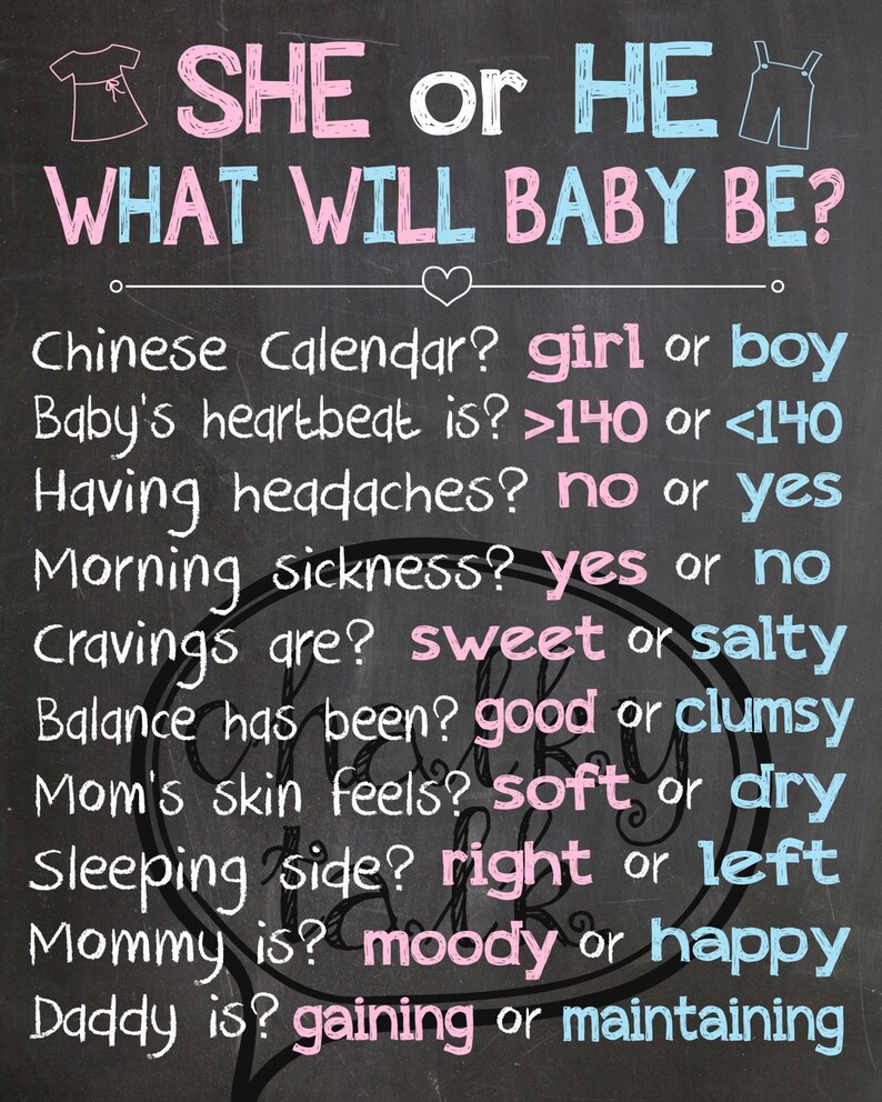 Old Wives Tales Poster Gender Prediction Poster Gender | Etsy