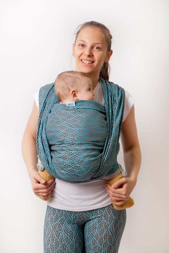Woven Baby Wrap From Kaya for Newborn and Toddler Organic Cotton Woven Wrap Jackard LEAVES Etsy