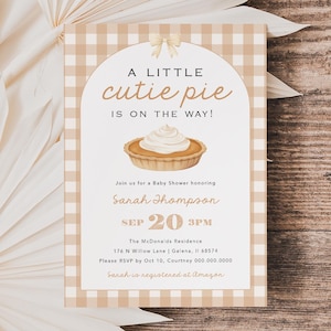 A Little Cutie Pie Baby Shower Invitation, Fall Baby Shower Invitation, Cutie Pie Baby Invitation, Edit with TEMPLETT, WLP-PIE 8554