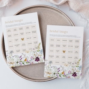 Wildflower Bridal Bingo,  Bridal Shower Bingo Game, Printable Bingo Cards, Editable Bingo Card, Edit with TEMPLETT, WLP-PRW 5307