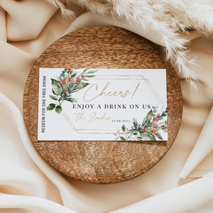 Drink Ticket, Editable Drink Card, Free Drink Ticket Template, Personalize Drink Voucher , Edit with TEMPLETT, WLP-CHG 6830
