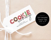 Cookie Exchange Tag, Christmas Tag, Christmas Cookie Tag, Holiday Gift Tag Template, TEMPLETT, Personalized Christmas Tag, WLP-CHT 1982