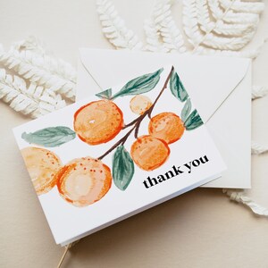 Oranges Thank You Card Template, Thank You Card Printable, Thank you Card, Citrus Thank You, Edit with TEMPLETT, WLP-ORA 5755