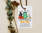 Halloween Chocolate Bomb Tag, Gnomes Hot Cocoa Bomb Tag, You're the Bomb, Printable Halloween Tag, TEMPLETT, WLP-4409