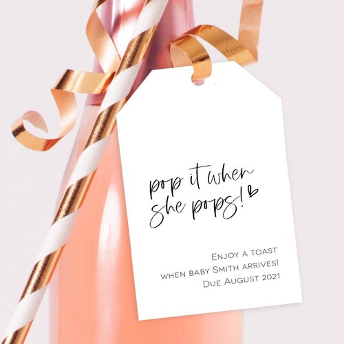 Fall Pop It When She Pops Tag Printable Shower Favor - Etsy