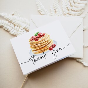 Modèle de carte de remerciement crêpes, carte de remerciement brunch imprimable, carte de remerciement, carte de remerciement pliée, édition avec TEMPLETT, WLP-PAN 5772
