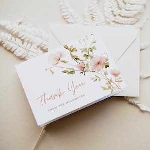 Wildflower Thank You Card Template, Thank You Card Printable, Thank you Card, Floral Thank You, Edit with TEMPLETT, WLP-PWI 7276